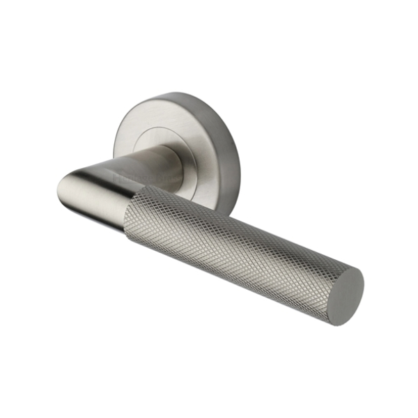 BAUHAUS KNURLED LEVER HANDLE ON ROUND ROSE